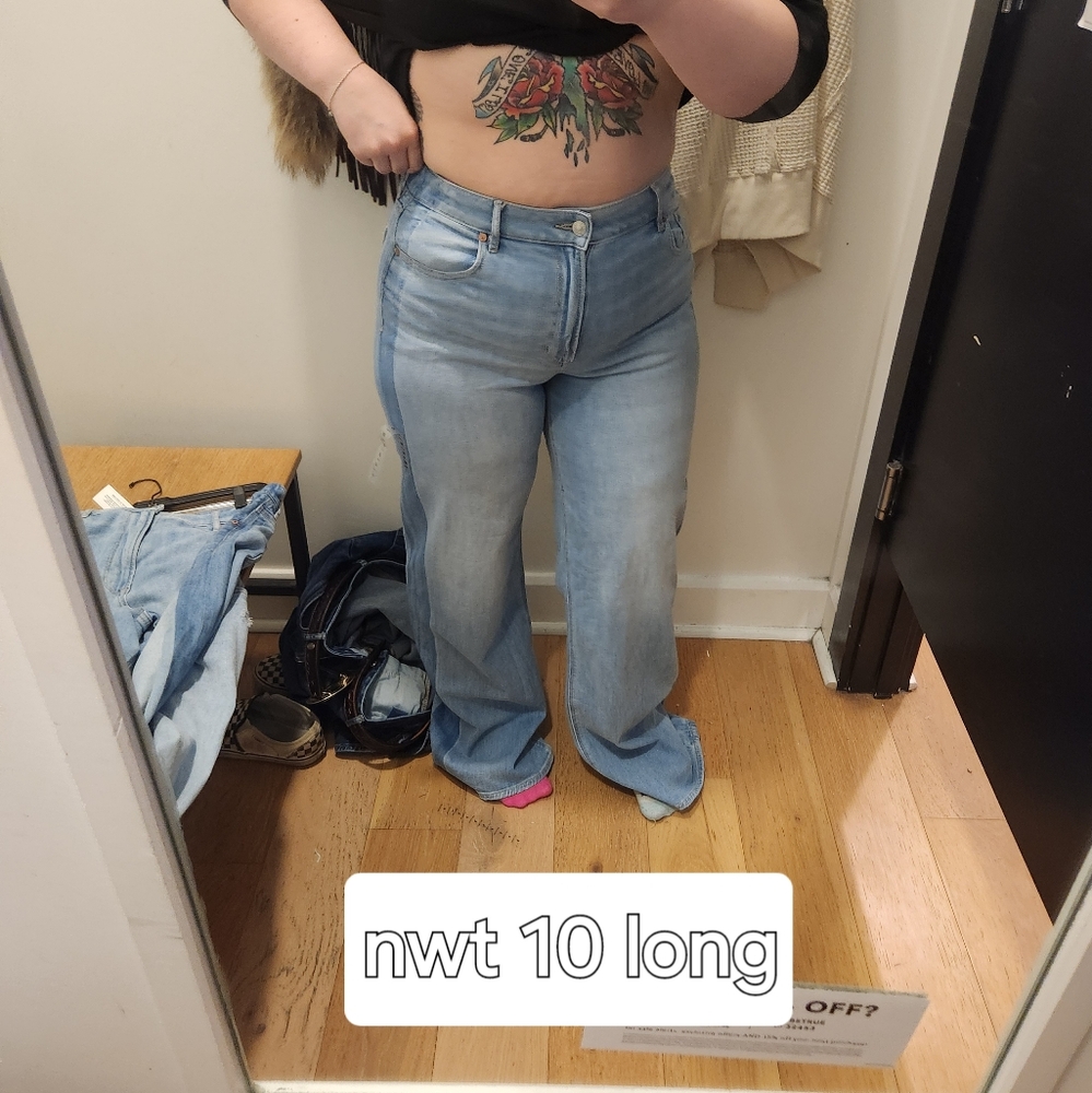 American eagle baggy wide leg jeans size 10 long